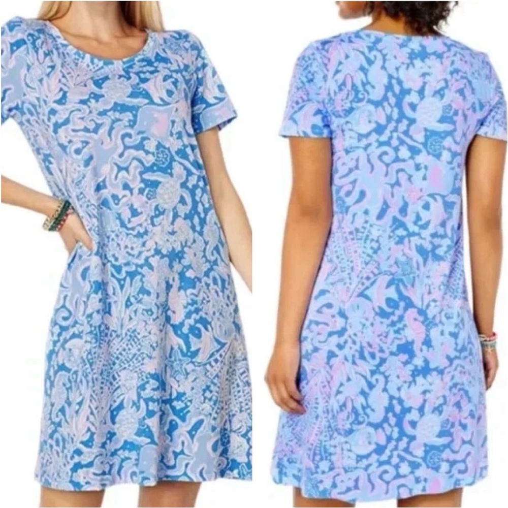 🚀Lilly Pulitzer Blue&purple Patterned Mini Dress size M GUC
